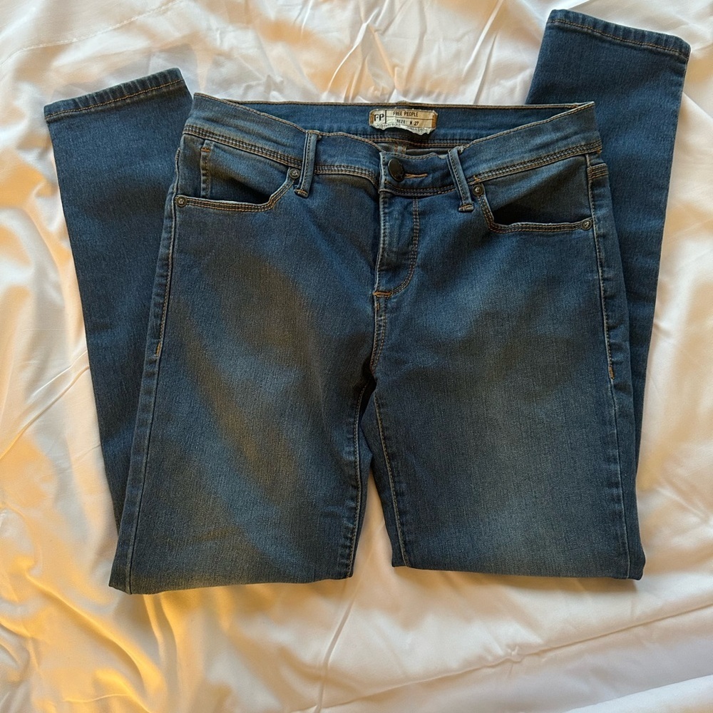 Free People Dark Blue Skinny Jeans